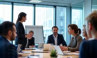 Corporate group in a training session